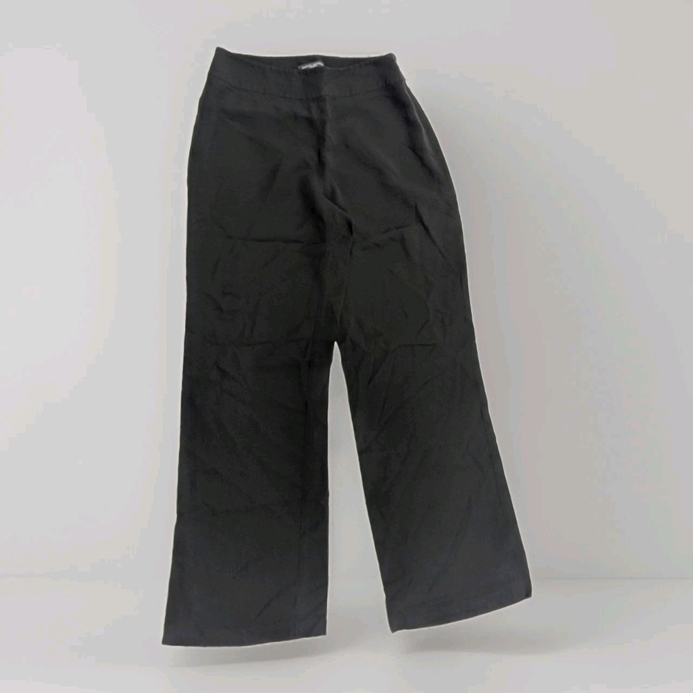 Quiet Luxury Banana Republic Camden Wide Leg Pants Black Minimalist 10